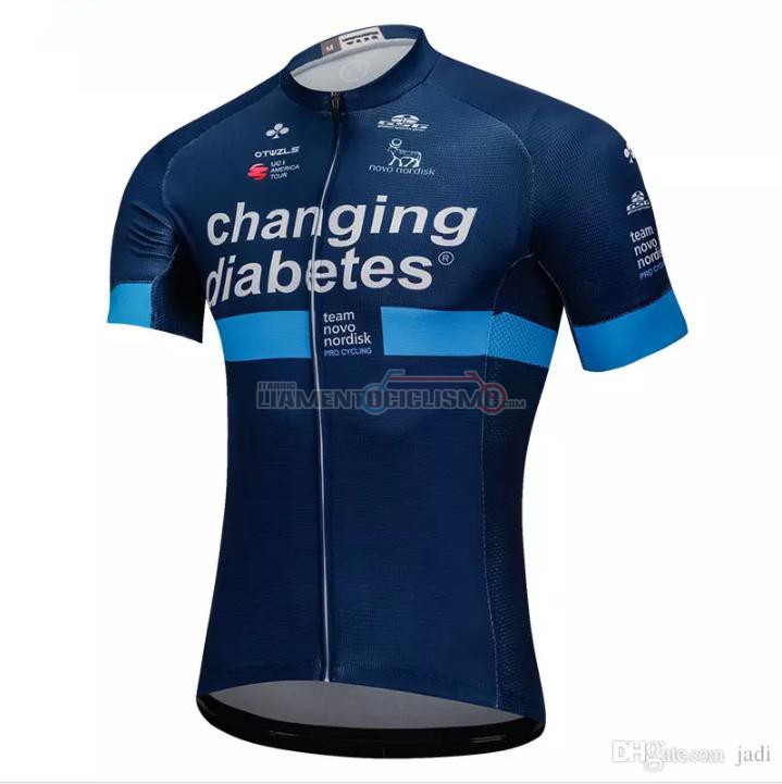 Abbigliamento ciclismo Novo Nordisk Manica Corta 2018 Blu
